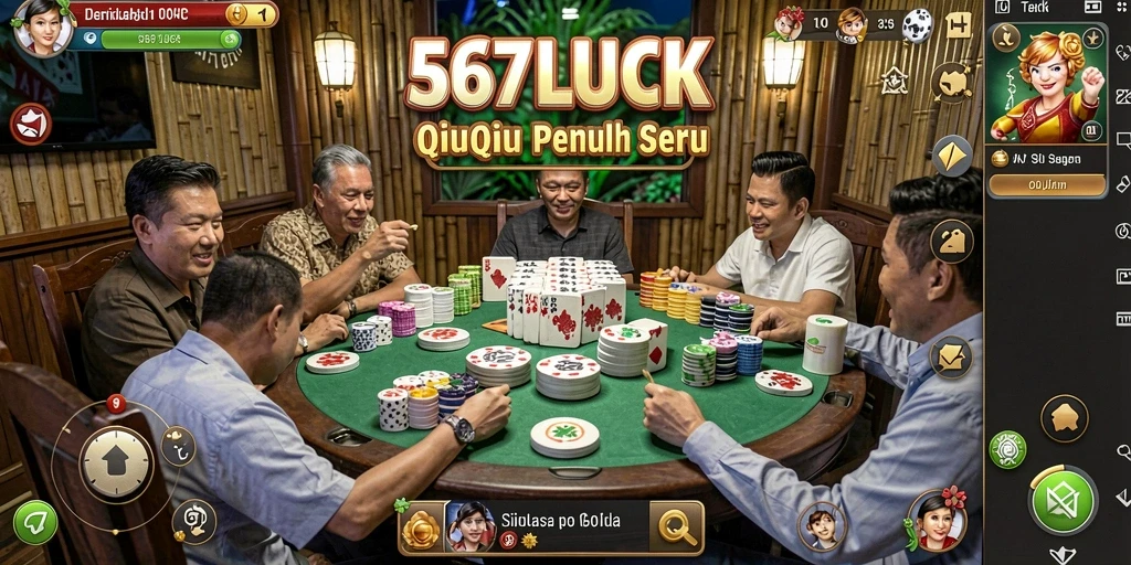 Screenshot menunjukkan gameplay QiuQiu yang seru dan interaktif.