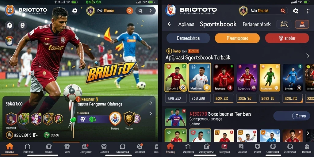 Screenshot gameplay BRIOTOTO menampilkan fitur taruhan olahraga.