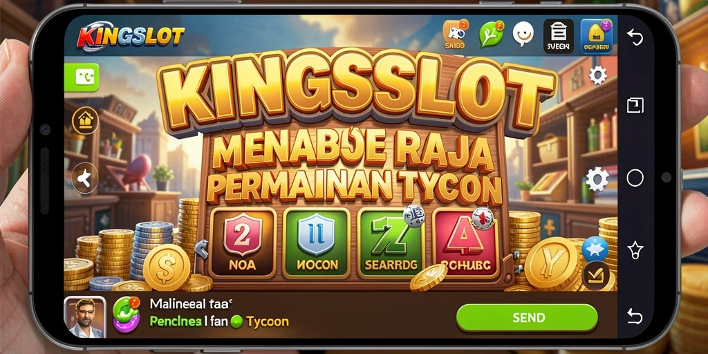 Tampilan gameplay menarik di KINGSLOT dengan beragam bisnis.