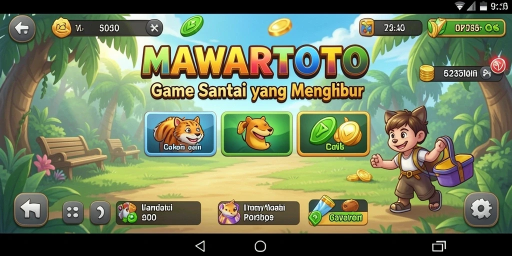 Tampilan gameplay <strong>MAWARTOTO</strong> yang ceria dan menghibur.
