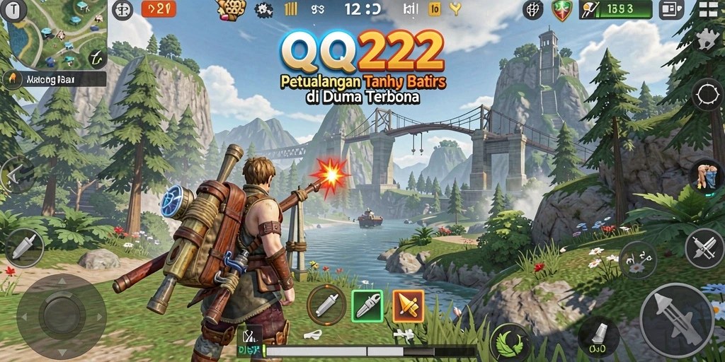 Screenshot perilaku karakter dalam dunia terbuka QQ222.