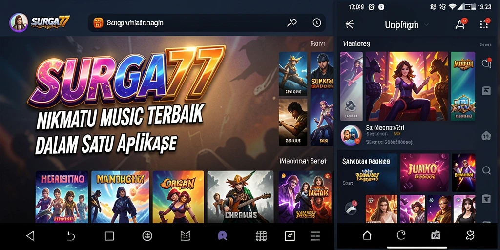 Tampilan gameplay SURGA77 yang menampilkan fitur interaktif menyanyi.