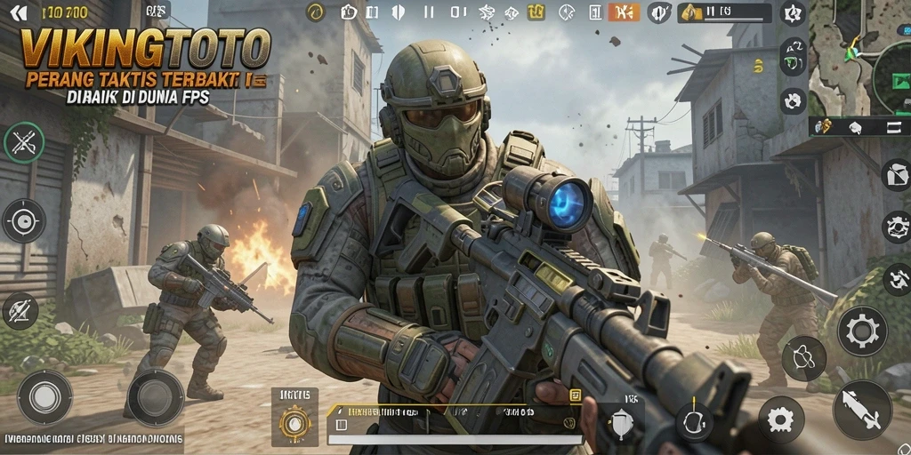 Tampilan gameplay intens dari VIKINGTOTO dalam mode FPS.