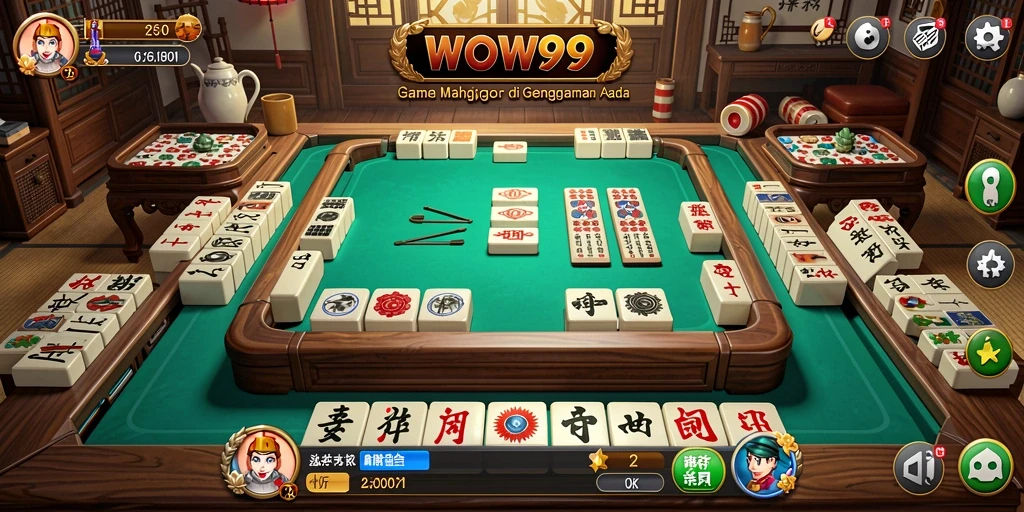 Tampilan gameplay Mahjong yang menarik dan menantang.